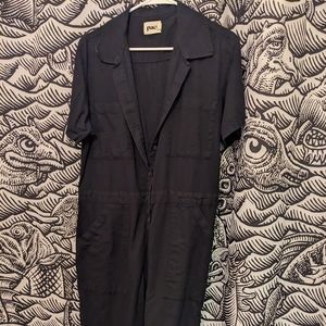 Pact black hemp/organic cotton blend jumpsuit, size L